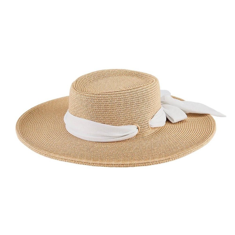 San Diego Hat Company Women’s Boater with Scarf Bow