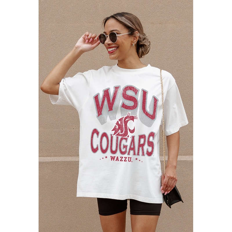 WASHINGTON STATE COUGARS Shakedown Oversized Crewneck Tee