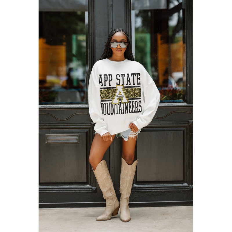 APPALACHIAN STATE MOUNTAINEERS FAIR CATCH PREMIUM FLEECE DROP SHOULDER CREWNECK PULLOVER