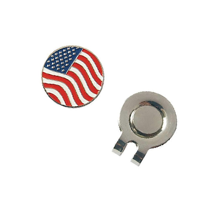 Golf Markers Lightweight Alloy Ball Markers Hat Clip Us Flag Pattern Accessories For Golfing Outdoor Sports 2Pcs