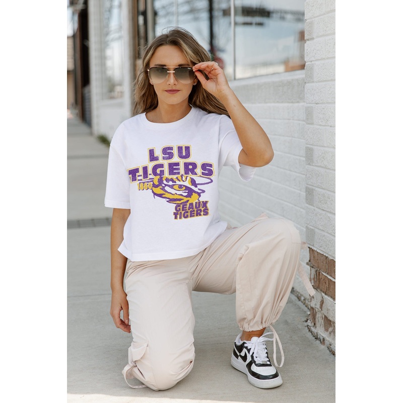 LSU TIGERS Gameday Goals Boxy-Fit Crop