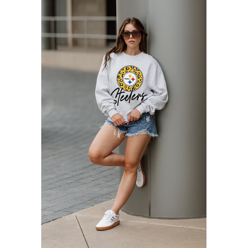 PITTSBURGH STEELERS Going Wild Fleece Drop-Shoulder Pullover