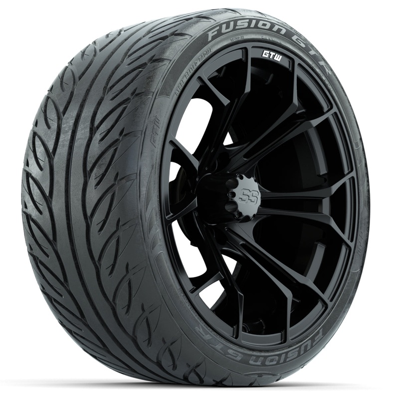 Set of (4) 15 GTW Spyder Matte Black Wheels with 215/40-R15 Fusion GTR Street Tires PN# A19-751