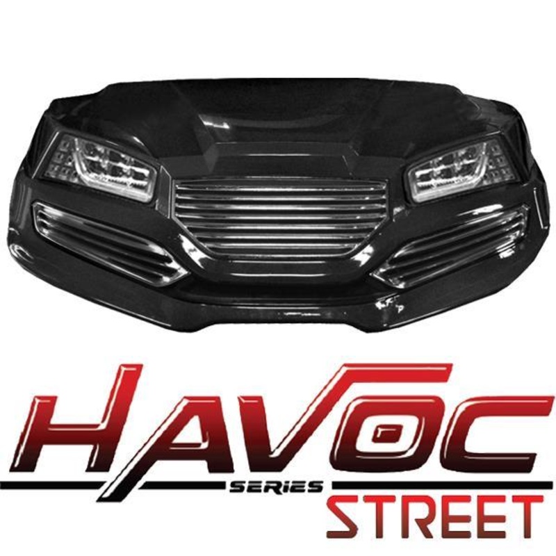 Yamaha G29/Drive HAVOC Street Style Front Cowl Kit in Black (Years 2007-2016) PN# 05-048CS