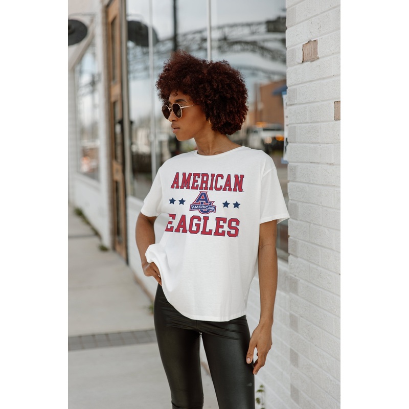 AMERICAN UNIVERSITY EAGLES TO THE POINT SHORT SLEEVE FLOWY TEE