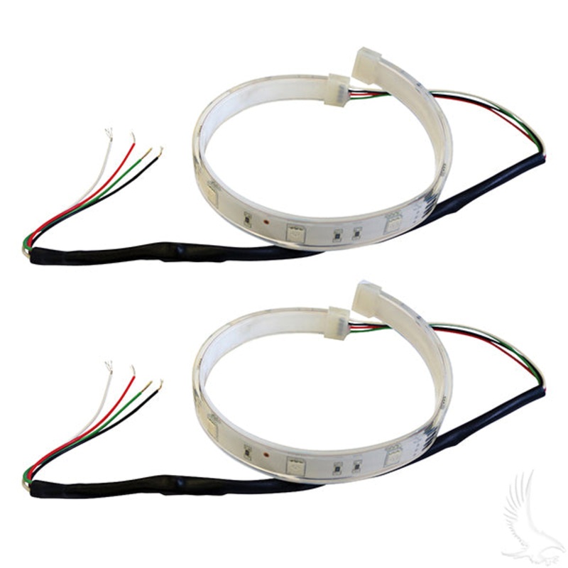 Flexible LED Light Strips, SET OF 2 12 w/ Wire Leads, 12VDC, Yellow PN# LGT-015
