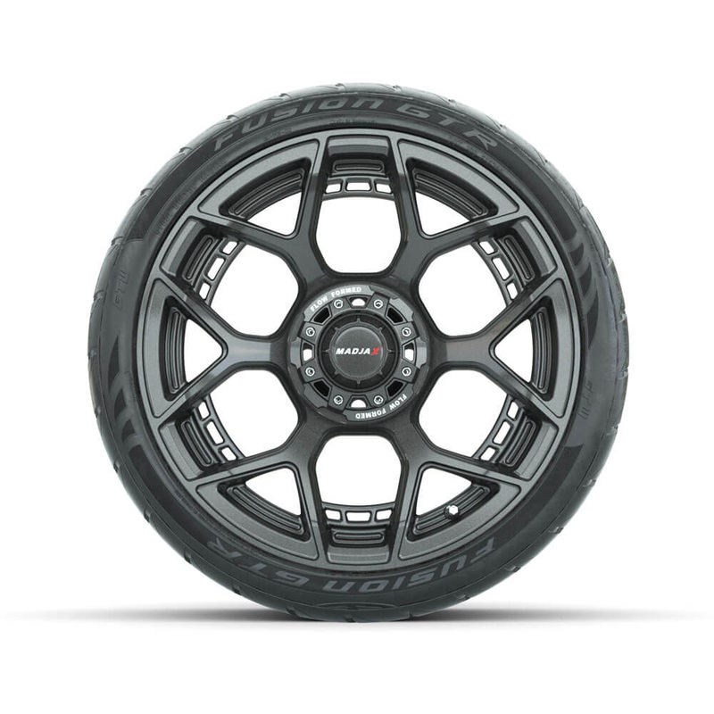 Set of (4) 15 MadJax Flow Form Evolution Gunmetal Wheels with GTW Fusion GTR Street Tires PN# A19-422