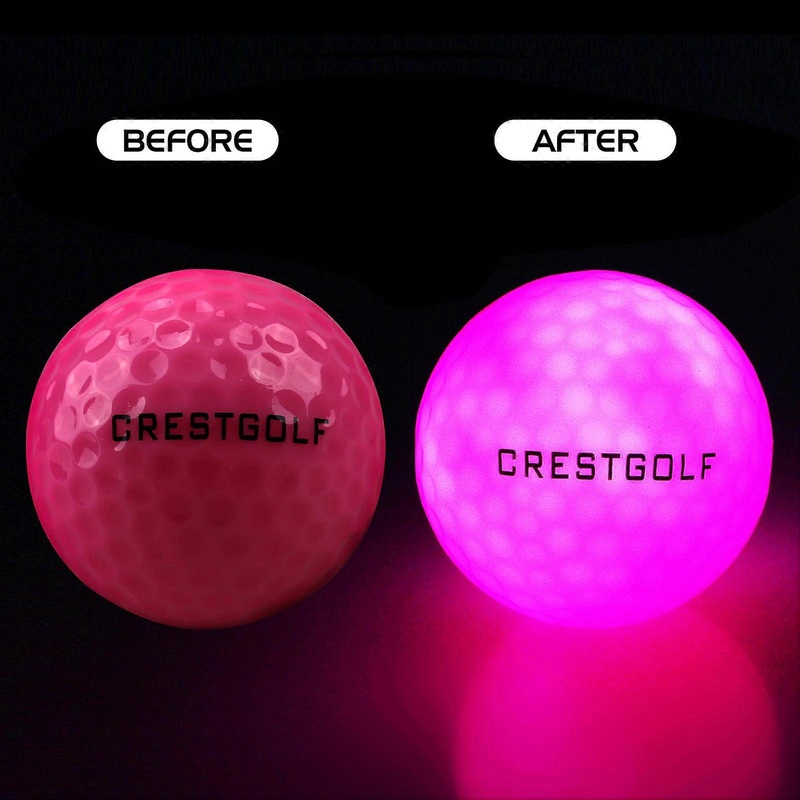 6pcs LED Glowing Golf Balls 42.67mm Night Play Multi-Color