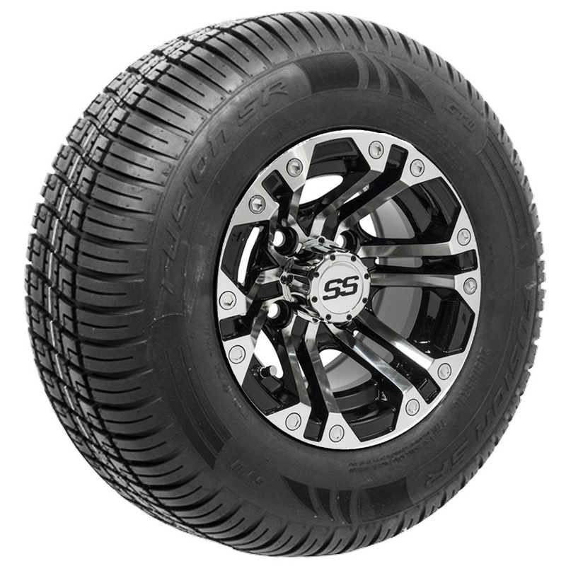 Set of (4) 10 GTW Specter Black and Machined Wheels with 20 Fusion Street Tires PN# A19-313