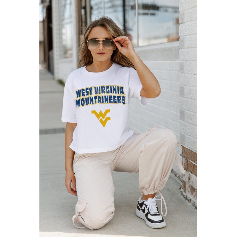 WEST VIRGINIA MOUNTAINEERS Gameday Goals Boxy-Fit Crop