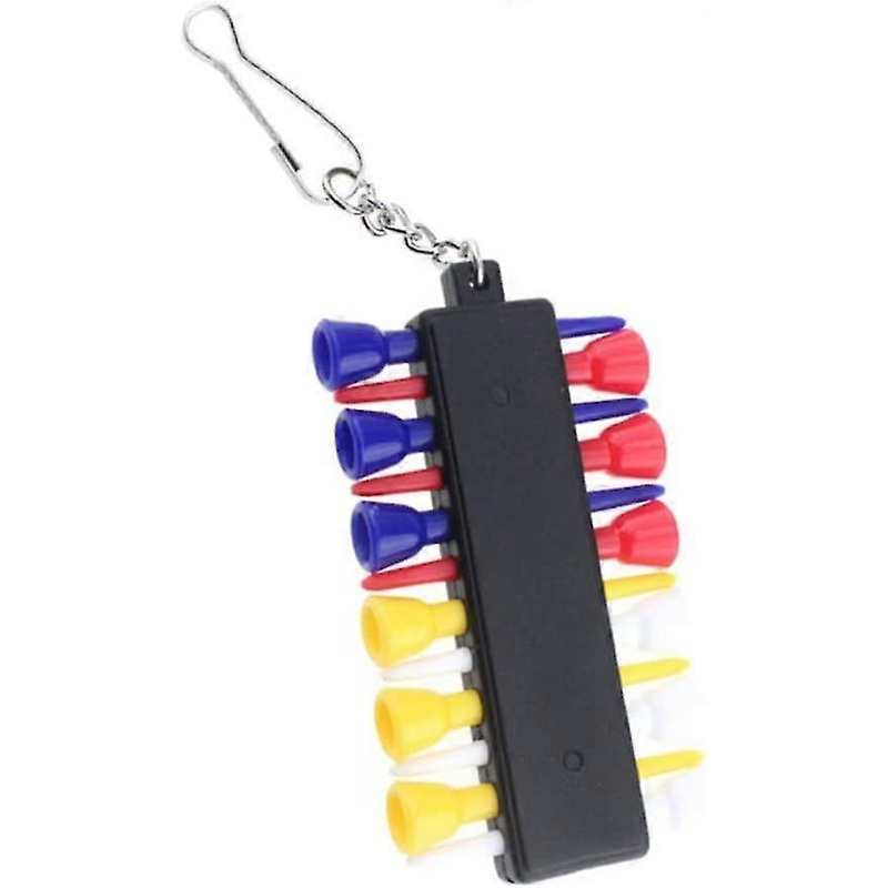 Golf Plastic Castle Tees With Keychain Golf Tee Holder(2pcs, Multicolor) -Z