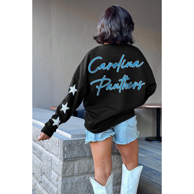 CAROLINA PANTHERS Radiant Energy Star-Sleeve Crewneck Pullover