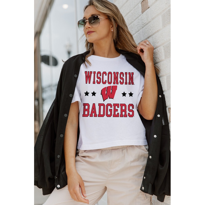 WISCONSIN BADGERS To The Point Boxy Crop Tee