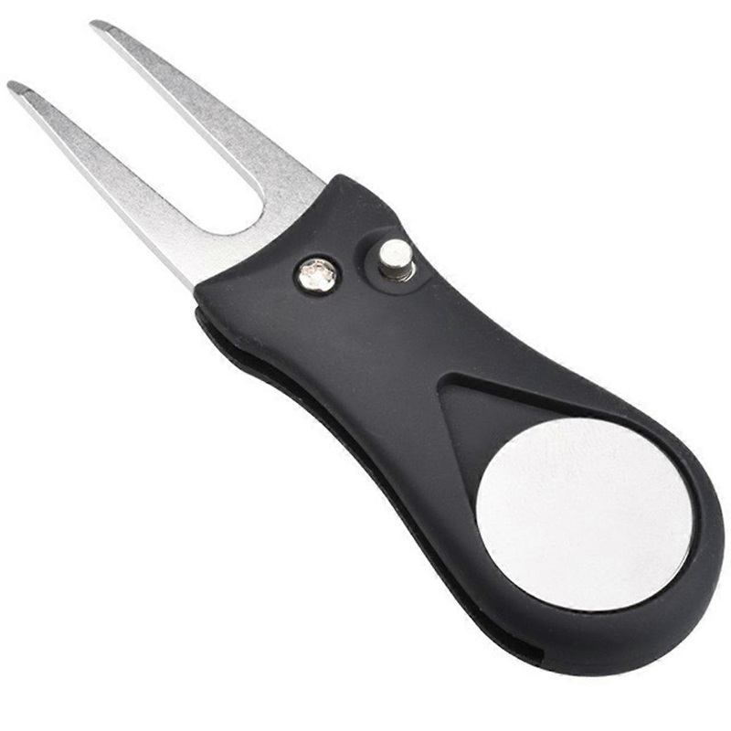 Black Golf Turf Tool with Magnetic Golf Ball Markers