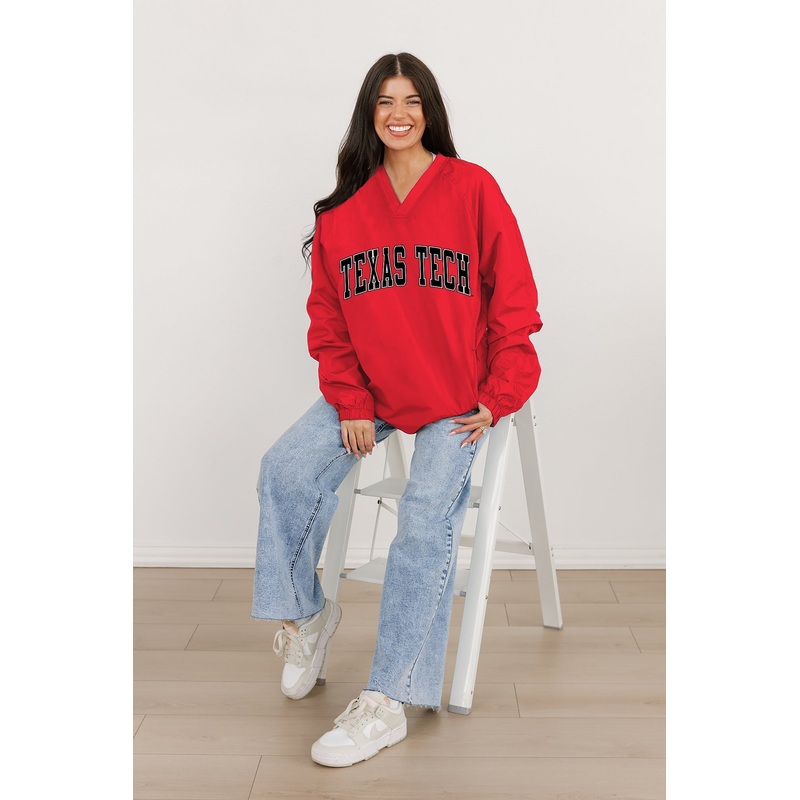 TEXAS TECH RED RAIDERS Victory Bound V-Neck Wind Shirt By Madi Prewett Troutt