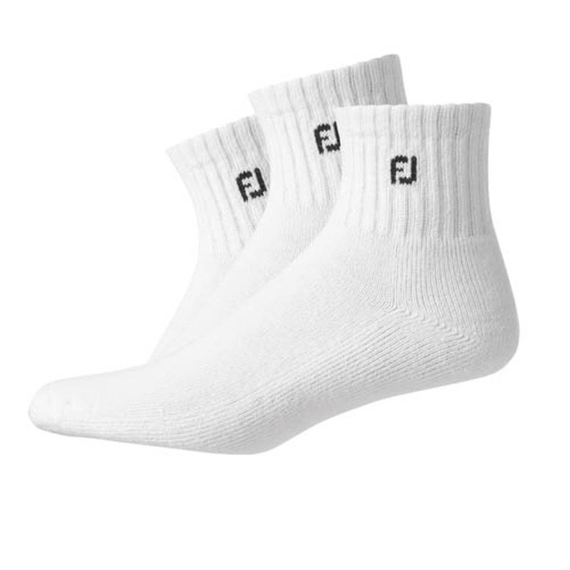 FootJoy ComfortSof Quarter Golf Sock – 3 Pack – White