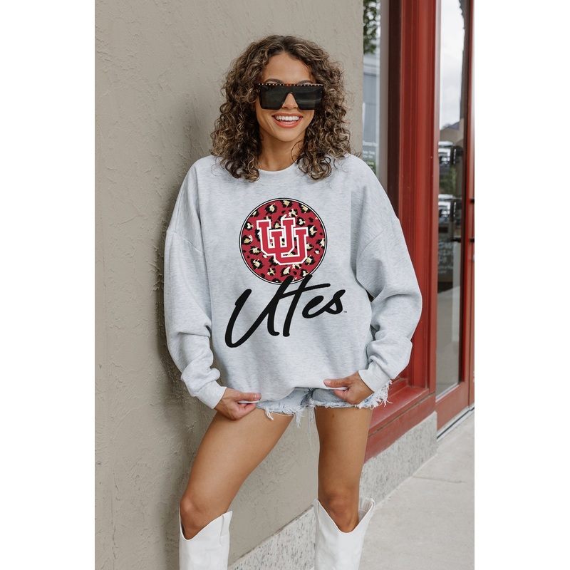 UTAH UTES Going Wild Fleece Drop-Shoulder Pullover