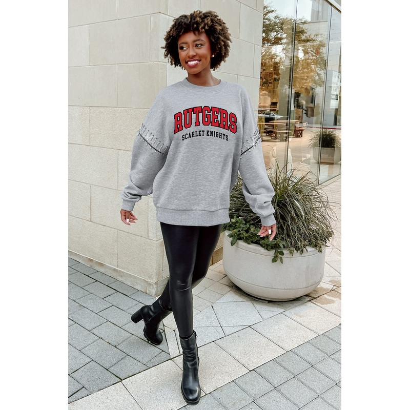 RUTGERS SCARLET KNIGHTS Competitive Edge Jewel-Trim Pullover