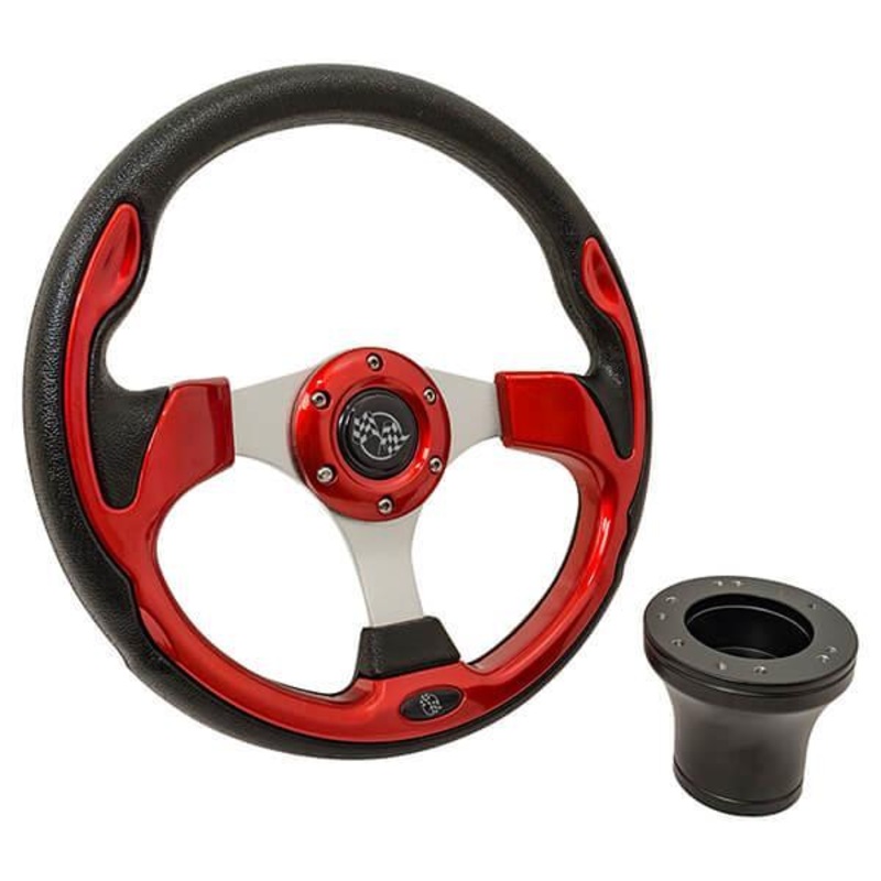 Club Car Precedent Red Rally Steering Wheel Kit 04-Up PN# 06-059