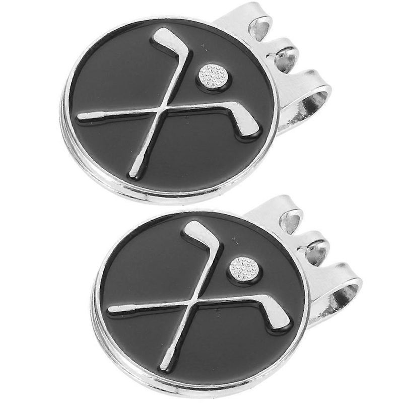Golf Markers Hat Clip For Golf Games And Outdoor Sports Black Portable Ball Marker 2Pcs