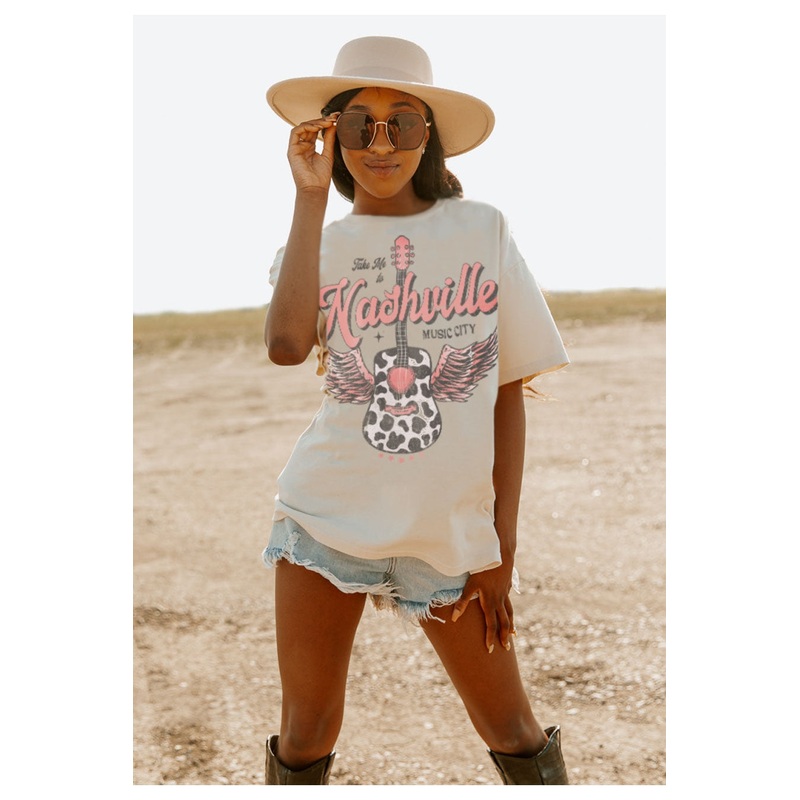 TAKE ME TO NASHVILLE OVERSIZED VINTAGE WASH TEE