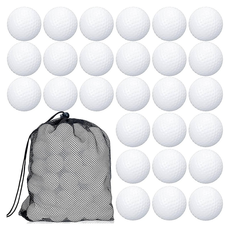 100 Pcs Golf Practice Ball Hollow Golf Ball Training Golf Balls with Mesh Drawstring Bags for Train
