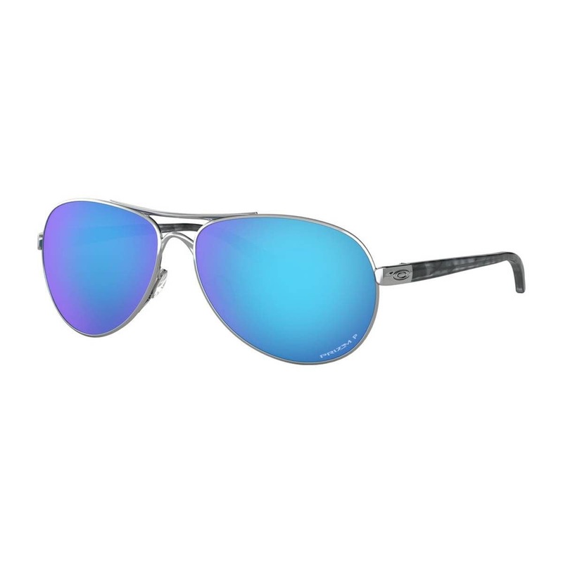 Oakley Women’s Feedback Sunglasses – Polished Chrome/Prizm Sapphire Polarized