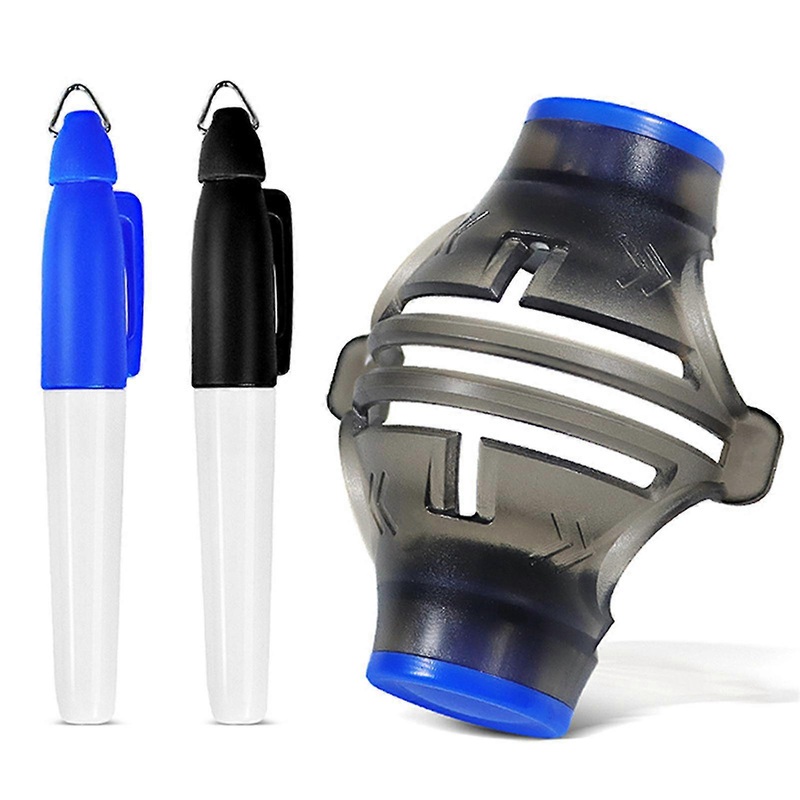 1 Set Golf Line Marker Blue/black Drawer 360-degree Scribing Clip Professional Line Drawing Three-piece Set Golf Ball Alignment Putting Marki
