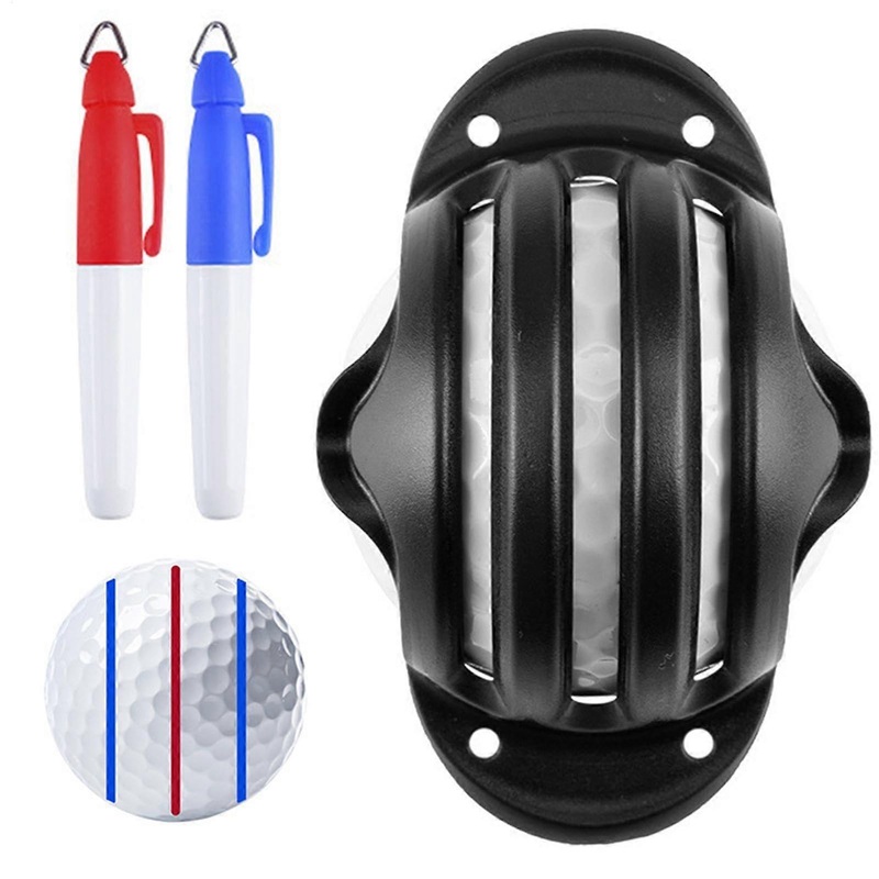 Alignment Ball Marker  Golf Ball Marker, Golf Line Marker, Golf Alignment Tool, Reversible Design, Clear Printing HXQ007Threemarker (with 2 pens)