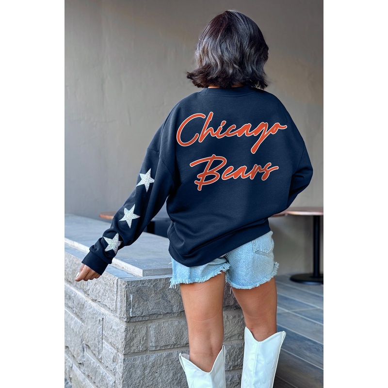 CHICAGO BEARS Radiant Energy Star-Sleeve Crewneck Pullover