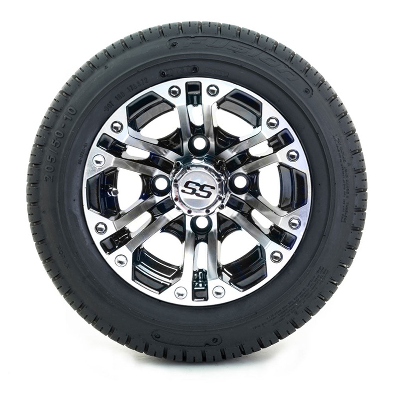 10 GTW Specter Black and Machined Wheels with Fusion Street Tires  Set of 4 PN# A19-314