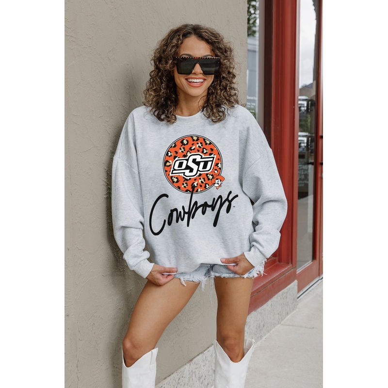 OKLAHOMA STATE COWBOYS Going Wild Fleece Drop-Shoulder Pullover