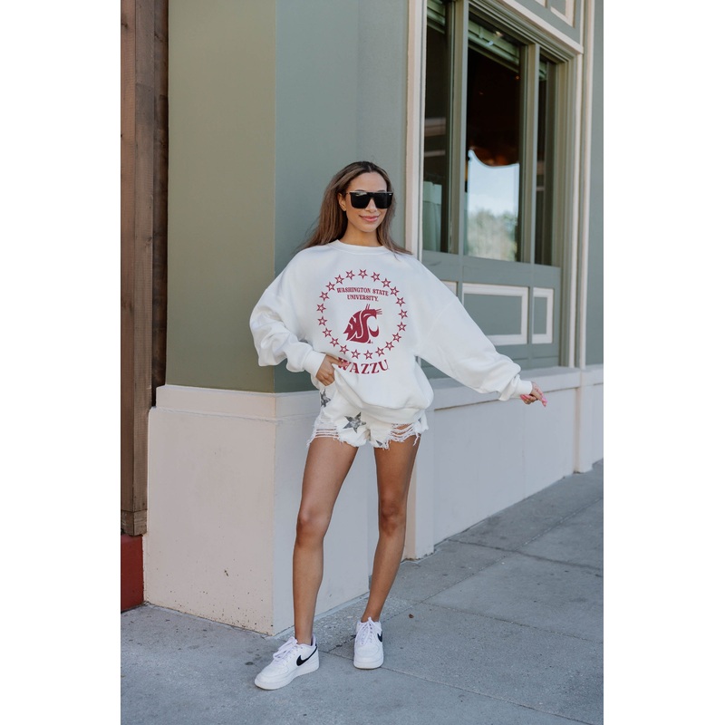 WASHINGTON STATE COUGARS Superstar Fleece Crewneck Pullover