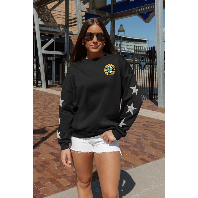 XAVIER UNIVERSITY OF LOUISIANA GOLD RUSH Dedication Star-Sleeve Crewneck Pullover