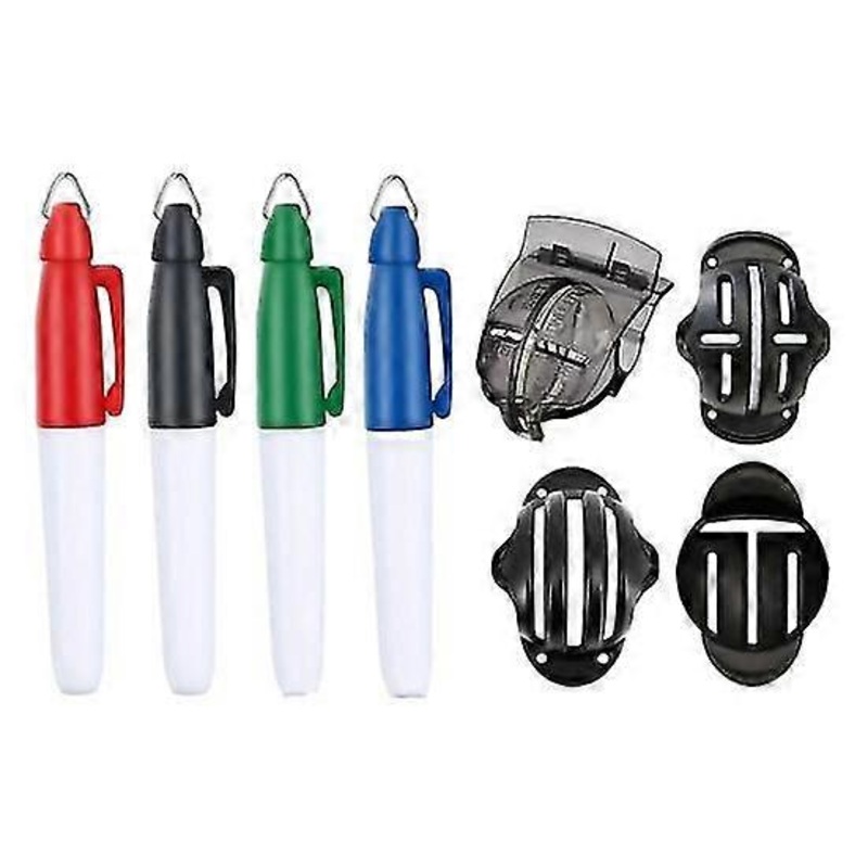 1 Set Golf Ball Marker with Line Marker Pens High Precision Golf Ball Marker Stencil Alignment Tool Kit Golf Accessories