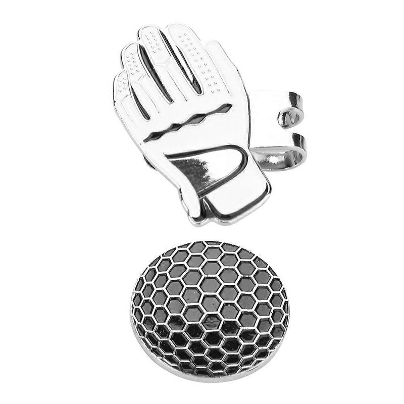 Mini-clip pour casquette de golf en acier inoxydable en forme de gant avec marqueur de balle magntique, noir et blanc