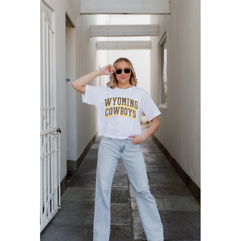 WYOMING COWBOYS Claim To Fame Boxy-Fit Crop Tee