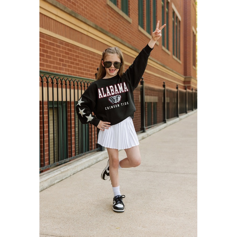 ALABAMA CRIMSON TIDE VELOCITY KIDS STAR SLEEVE CREWNECK PULLOVER