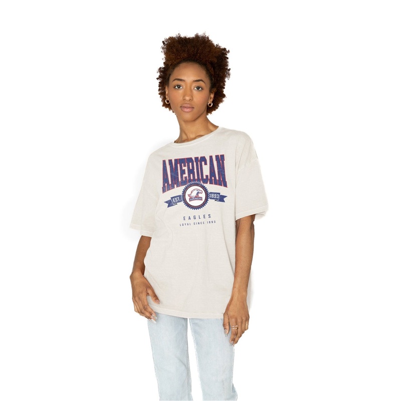 AMERICAN UNIVERSITY EAGLES GET GOIN’ OVERSIZED CREW NECK TEE