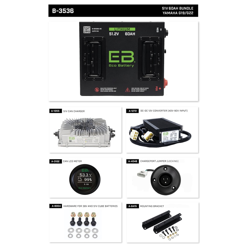Yamaha G19/G22 Eco Lithium 51V 60Ah Battery Bundle – Cube