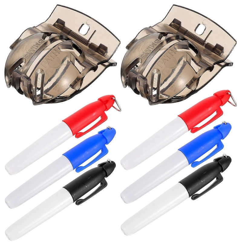 Golf Ball Marker Alignment Tool Reusable Stencil Kit with Ball Clamp for Accurate Marking on Practice and Tournament Grass Types