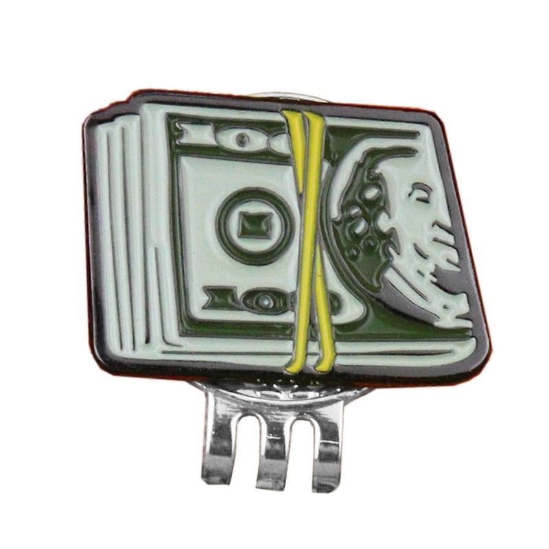 Golf Putting Alignment Aiming Cap Clip Dollar Bill Golf Ball Aiming Marker Metal Magnetic Hat Clip Golf Accessory