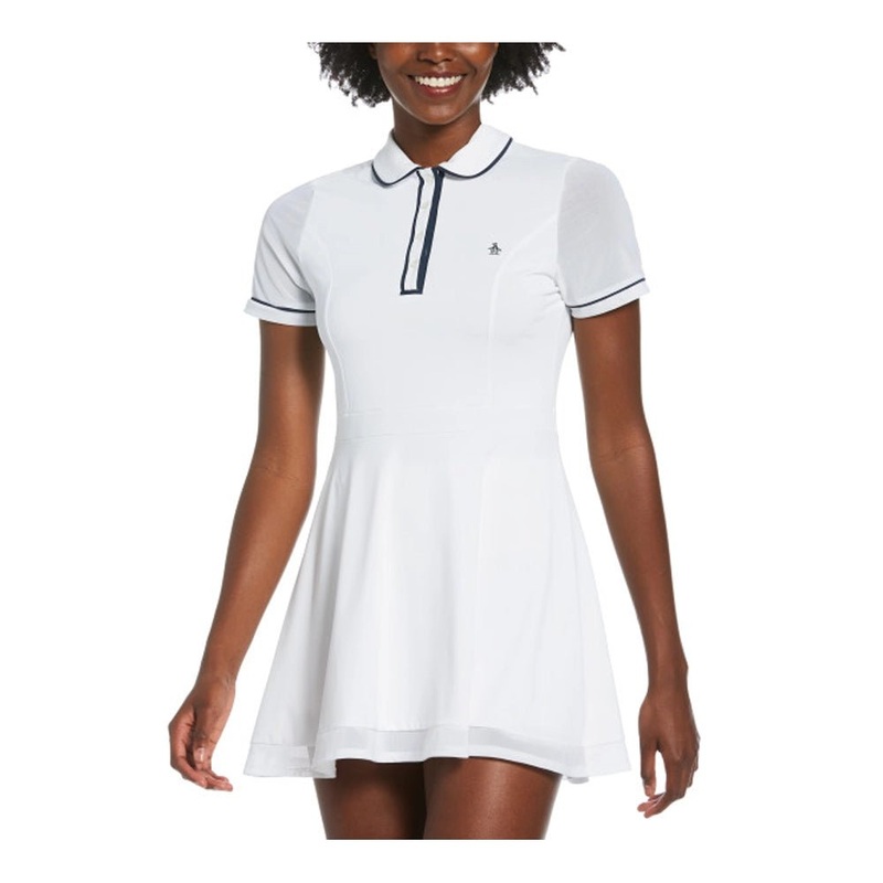 Original Penguin Women’s Short Sleeve Veronica Golf Dress with Mesh Sleeves