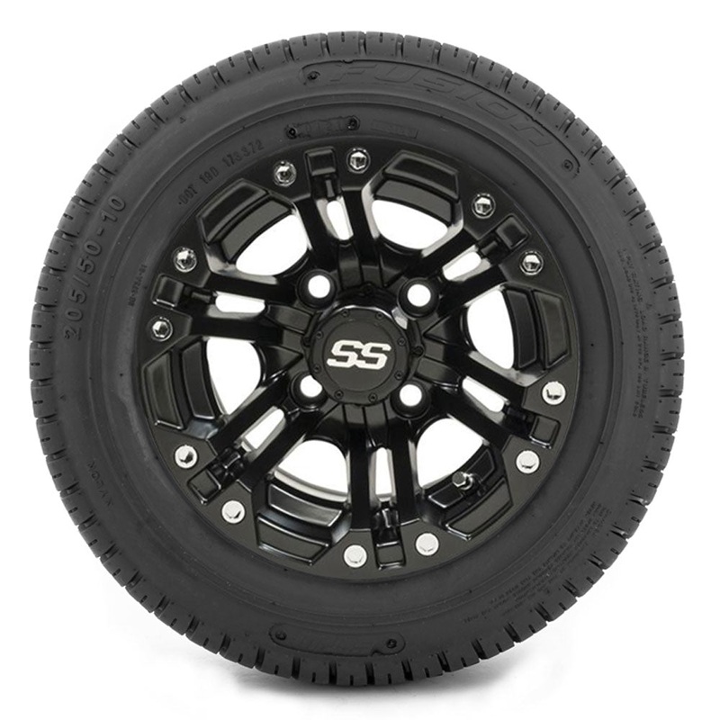 10 GTW Specter Matte Black Wheels with Fusion Street Tires  Set of 4 PN# A19-319