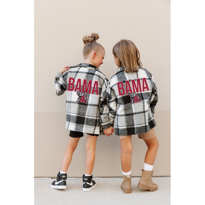 ALABAMA CRIMSON TIDE Mad For Plaid Kid’s Plaid Overshirt