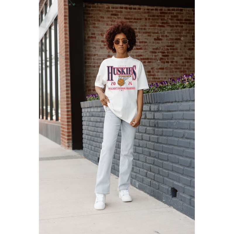 UCONN HUSKIES Buzzer Beater Oversized Crewneck Tee