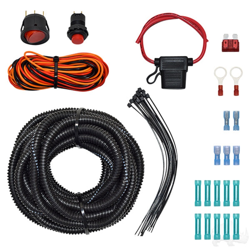 Wiring Kit, LED Strobe Light Bar with Rocker and Push Button Switches PN# LGT-217