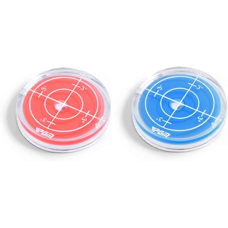 2pcs Ball Markers Hat Clip Golf Putting Aid Round Bubble Level High Precision Reader
