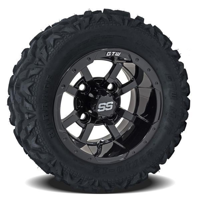 Set of (4) 10 inch Storm Trooper Wheels on Barrage Mud Tires PN# A19-145