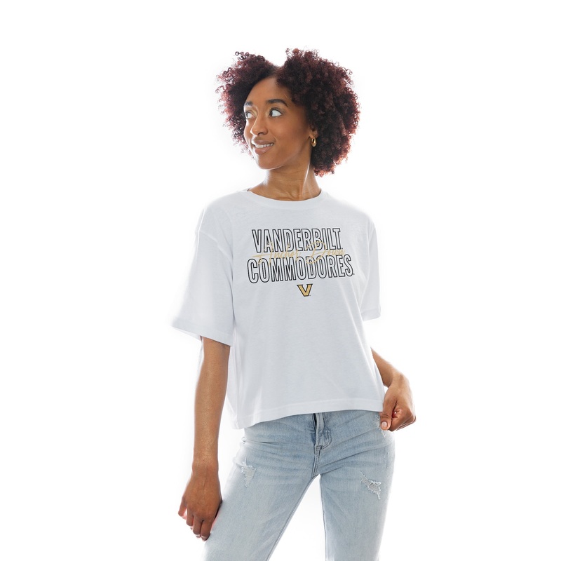 VANDERBILT COMMODORES Keep Playing Boxy-Fit Crop Tee